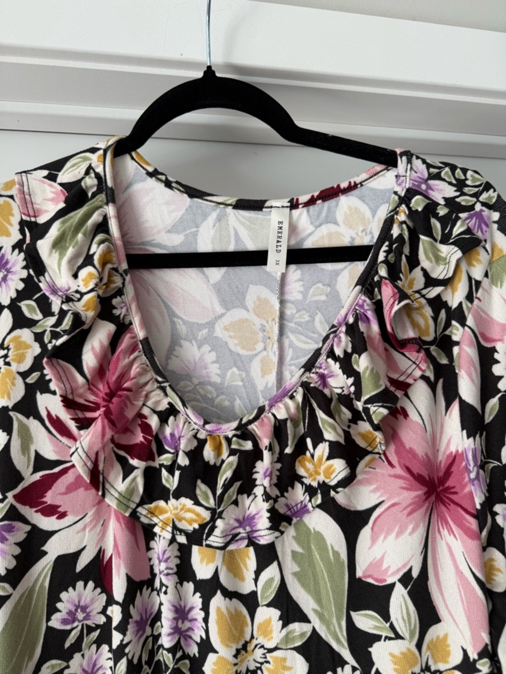 NWOT-Floral Long-Sleeve Stretch Tunic Dress SZ 3X Boutique - Picture 8 of 8